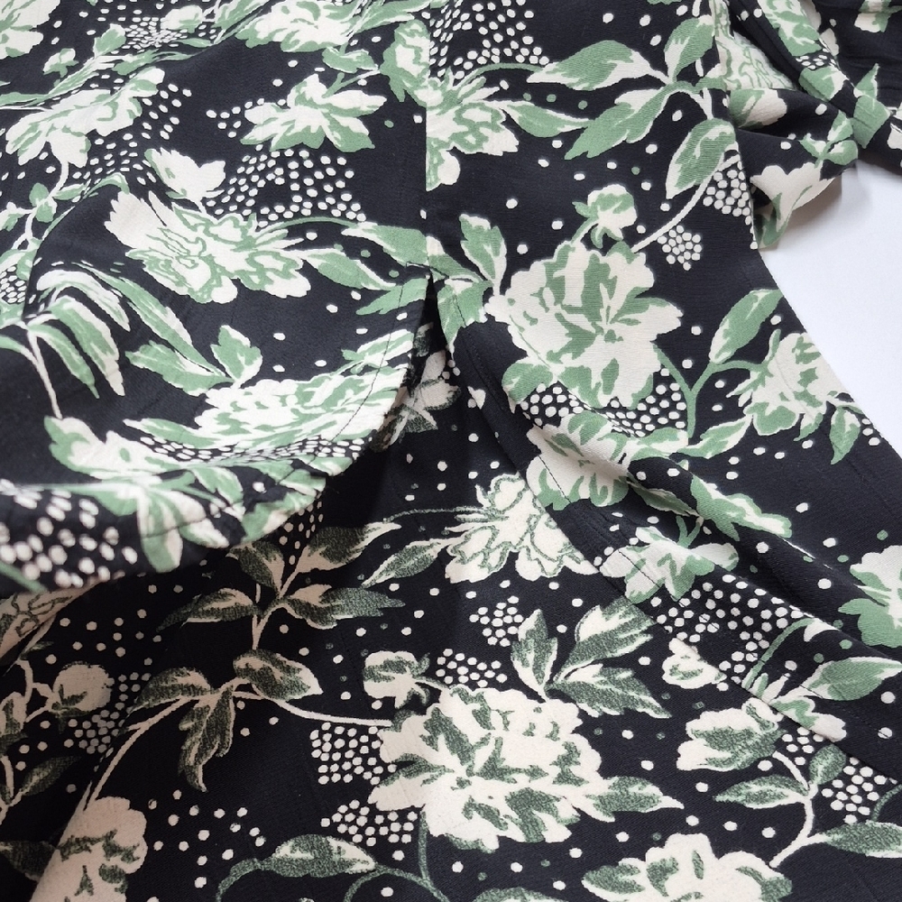 Smash + Tess Floral Medium Large Black Cream Green Duster Robe - Picture 6 of 12